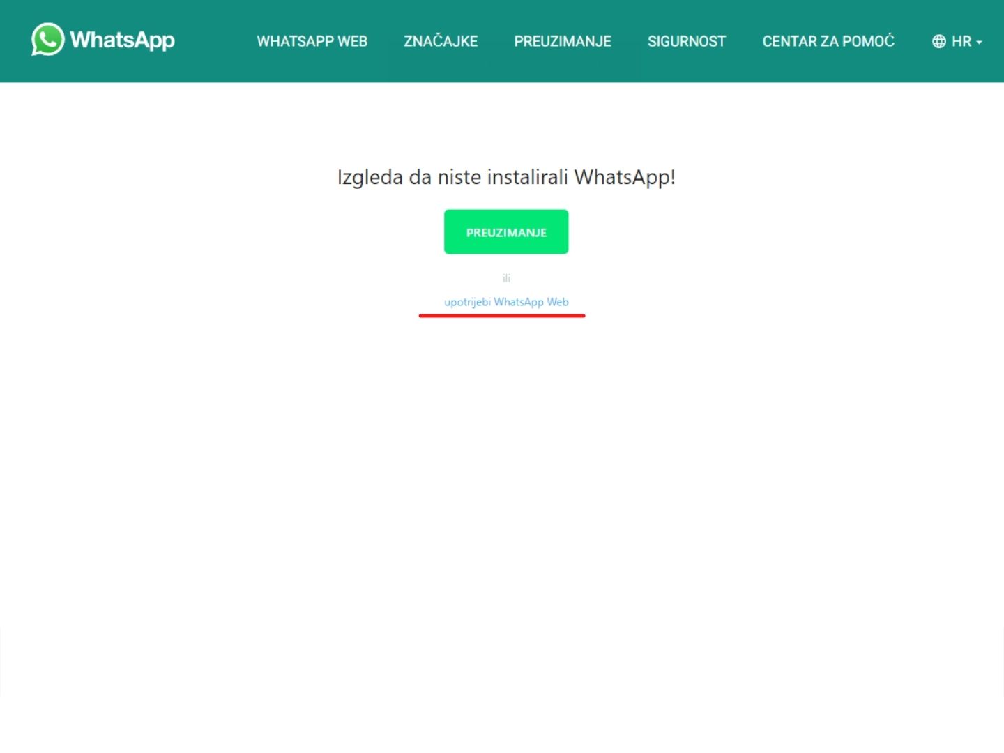 Pritisni upotrijebi Whatsapp Web Upotrijebi Whatsapp web