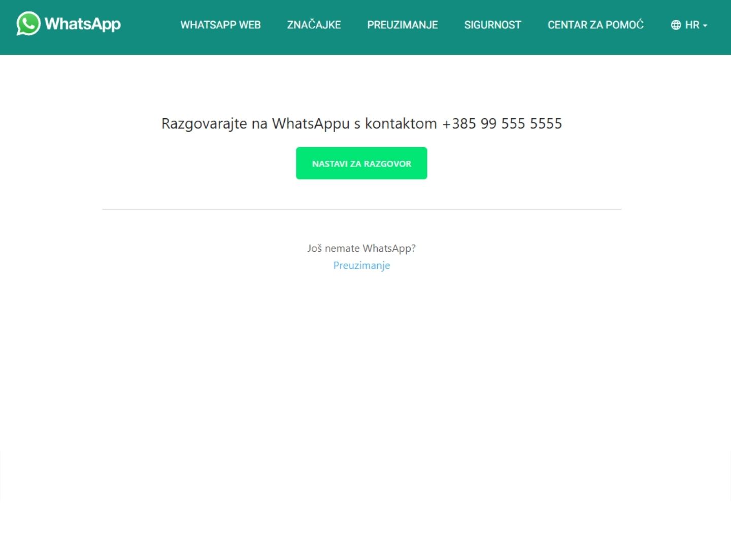 Nastavi s razgovorom Nastavi za razgovor