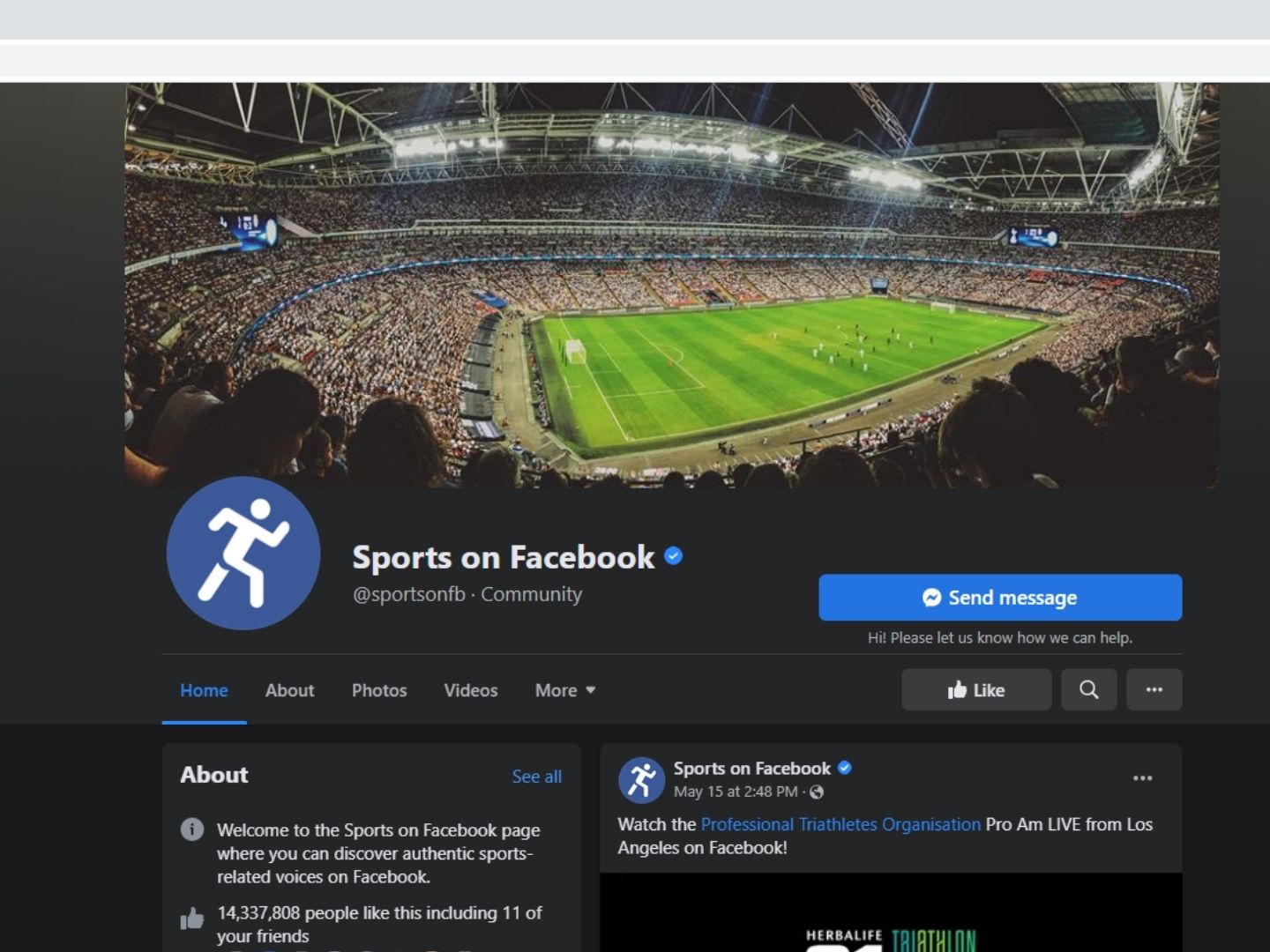 2. Otvori željenu Facebook stranicu Na www.facebook.hr otvorena Facebook stranica koja osoba želi lajkati kao Facebook stranica