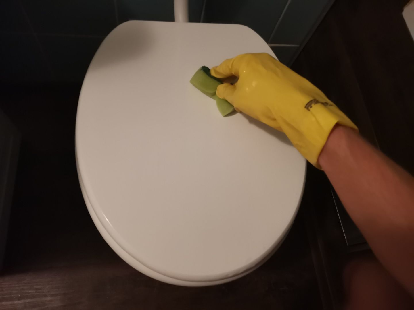 Čišćenje gornjeg dijela poklopca wc školjke