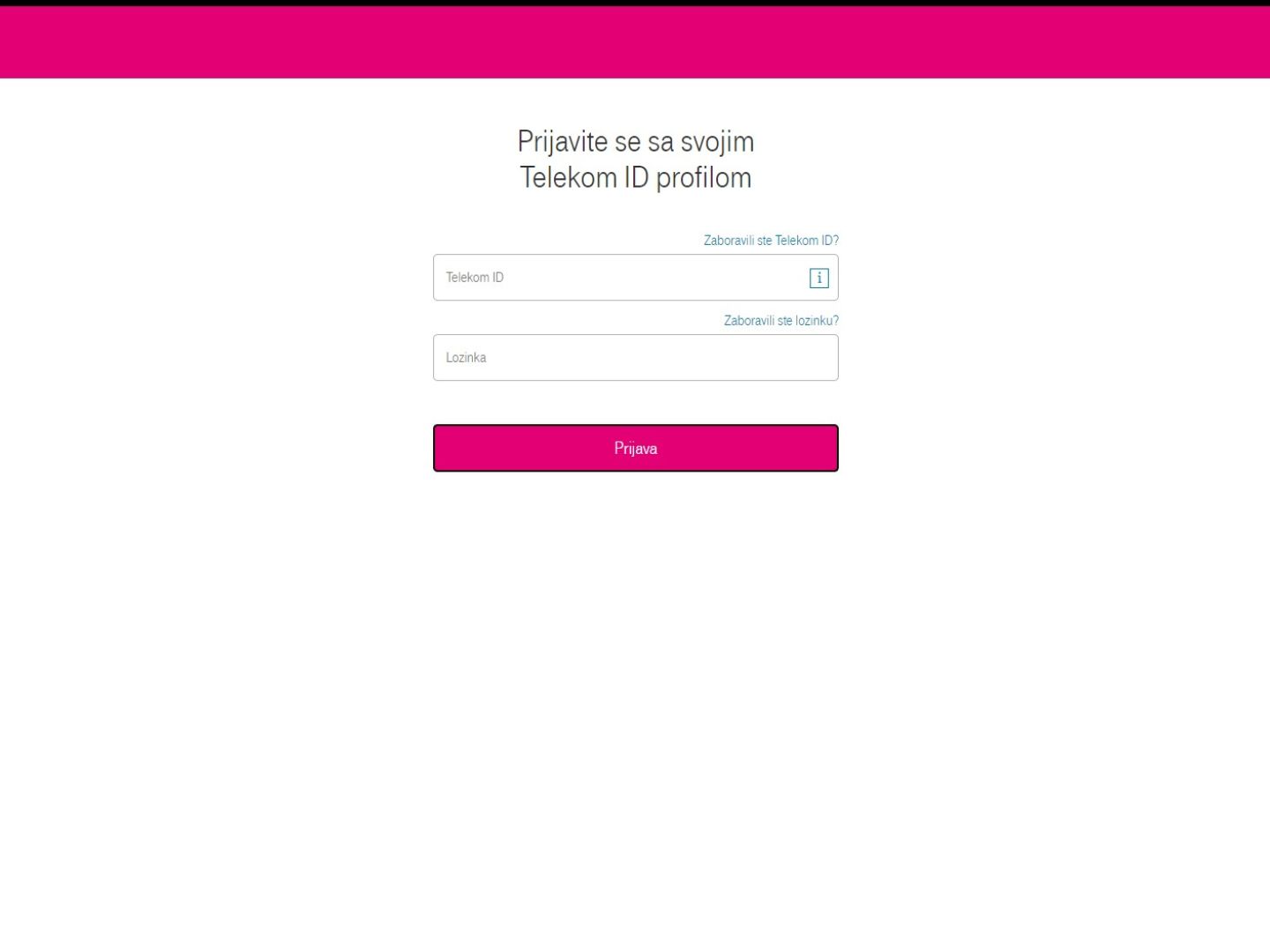 Ispunjavanje HT Telekom ID podataka radi pristupa portalu eGrađani