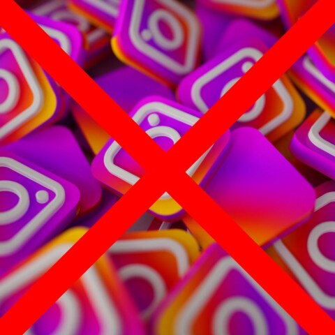 instagram 3d logo s iksem preko