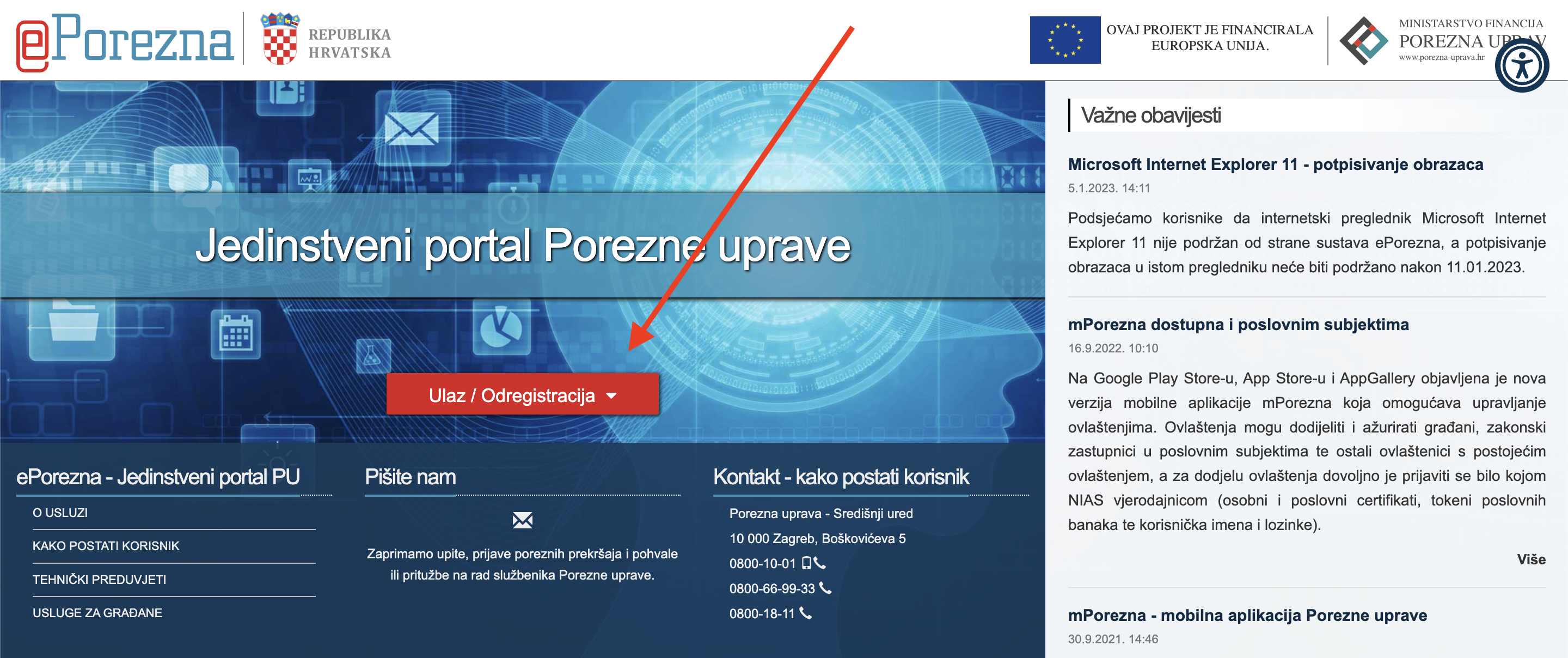 prijava u eporeznu