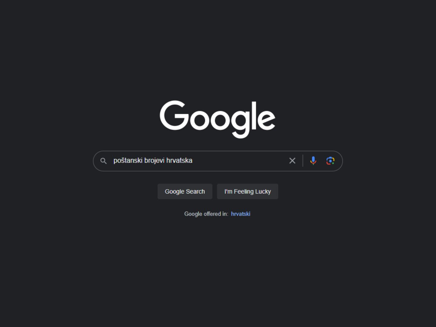 Upiši u Google poštanski brojevi Hrvatska