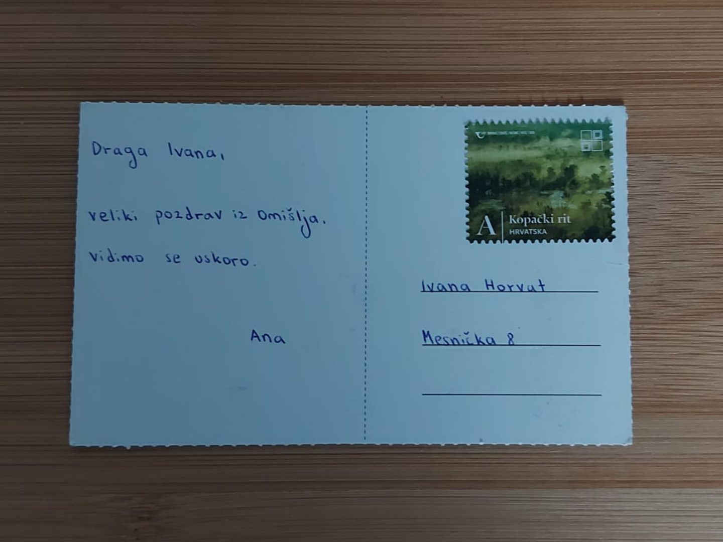 napišite adresu primatelja