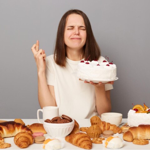 žena zaželjava nešto i drži fige