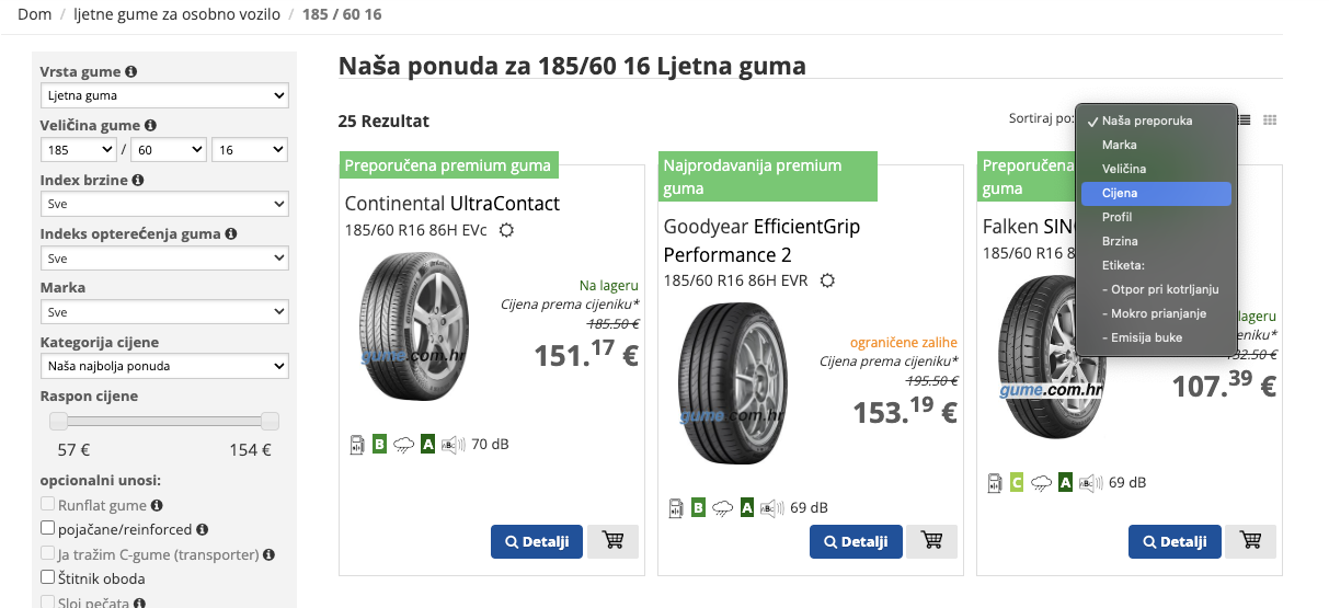 auto gume u webshopu