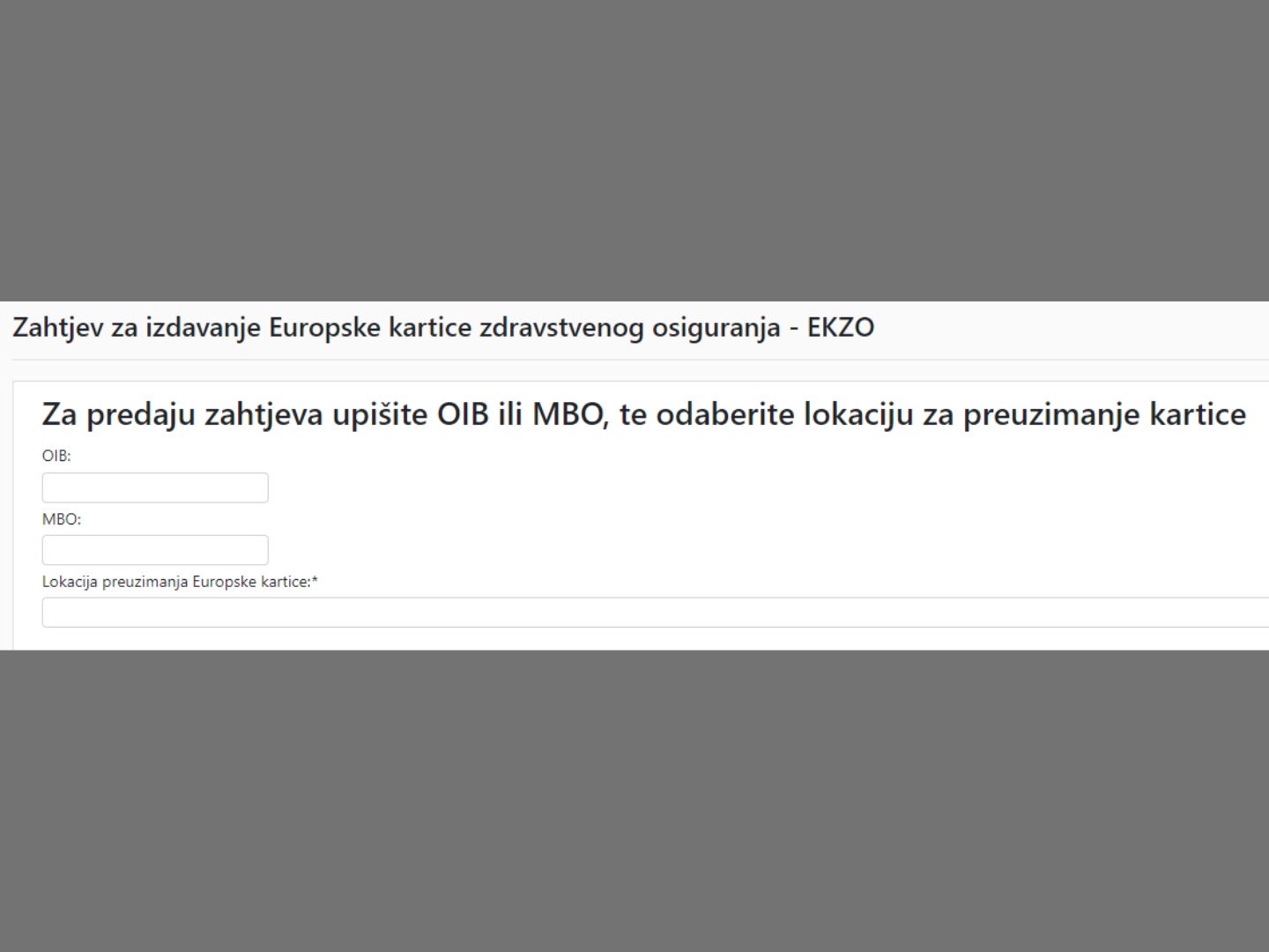 Zatraži izdavanje europske zdravstvene iskaznice online Na ekranu prikazan online proces izdavanja europske zdravstvene iskaznice