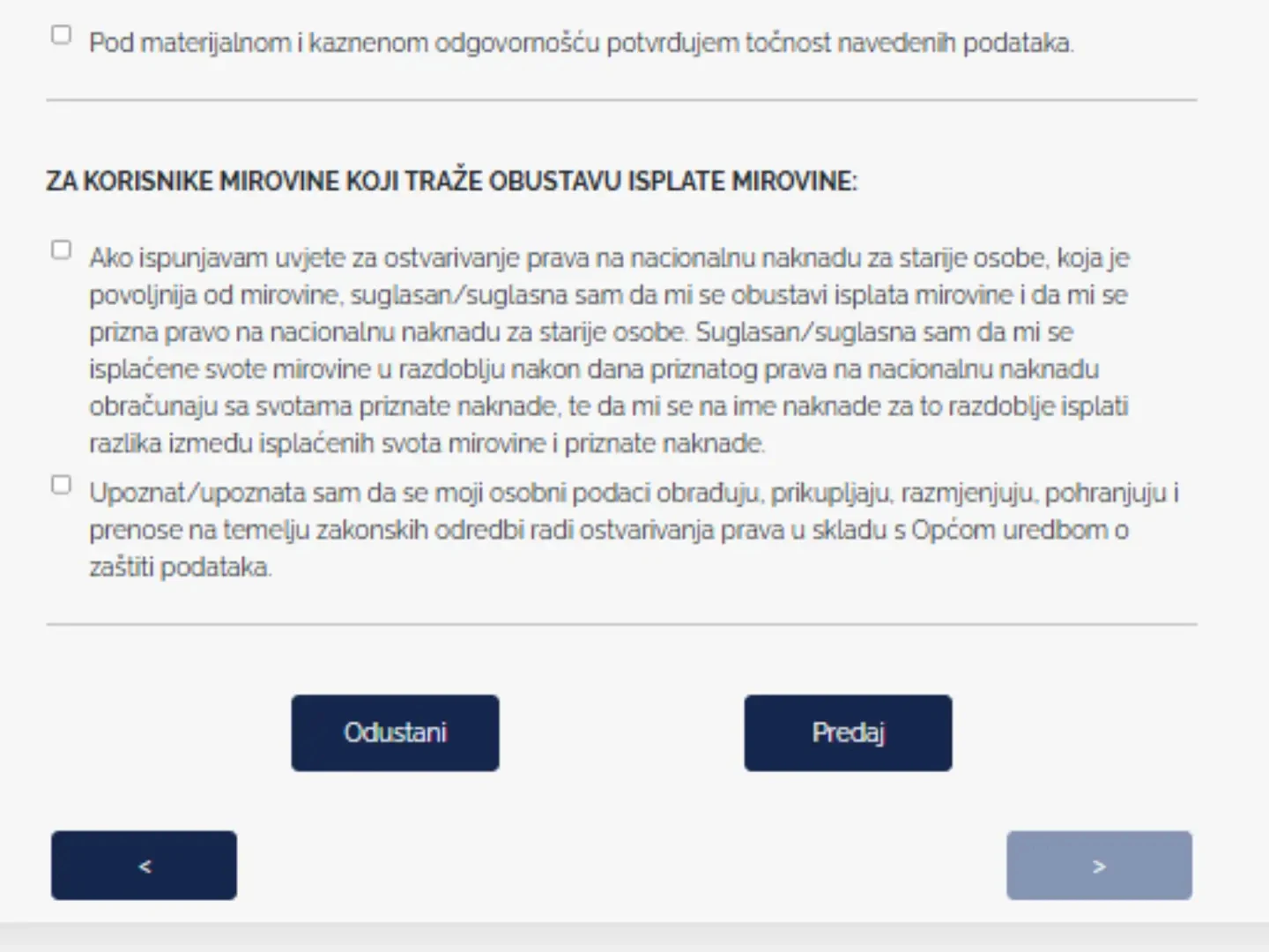 Predaj zahtjev