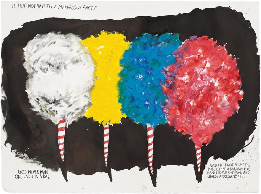 No Title (Is that not…), 2011
Pen, ink, and acrylic on paper, 88.9×120 cm
Collection of Maurice Marciano, Los Angeles
© Raymond Pettibon, courtesy of Regen Projects, Los Angeles