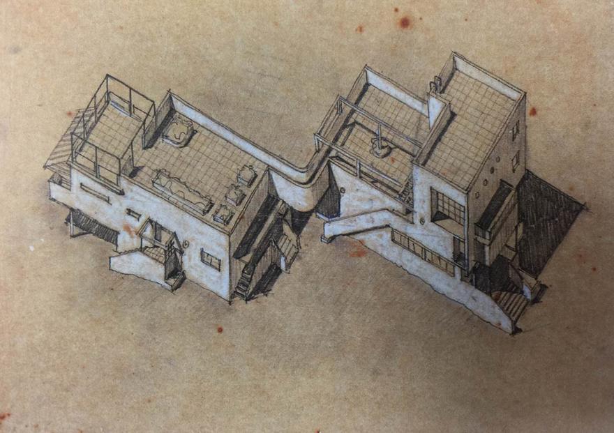 Villa Lubin, Ramat Gan, Axonometric projection, circa 1935