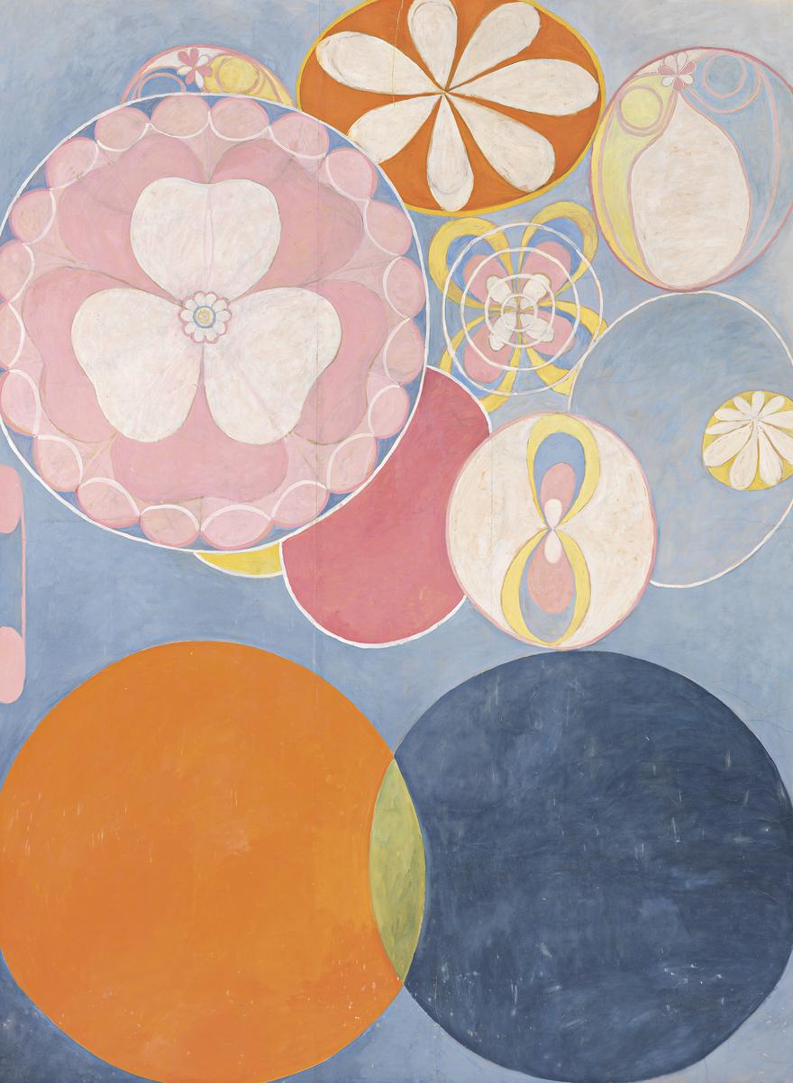 Hilma af Klint, Childhood, The Ten Largest, No.2, Group IV, 1907, tempera on paper mounted on canvas, 328×240