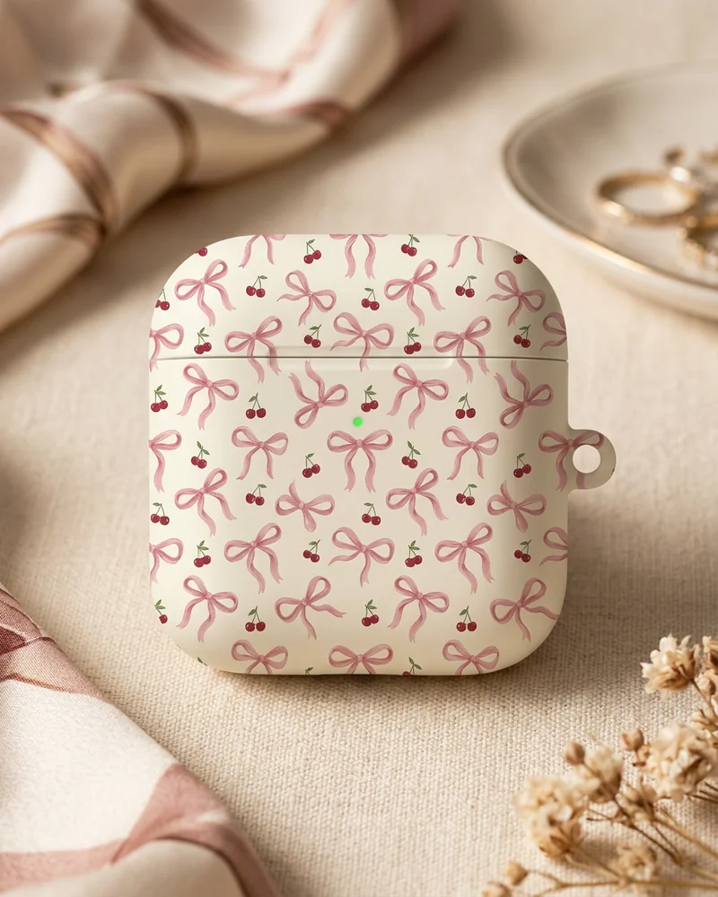 Bow & cherry toss AirPods case