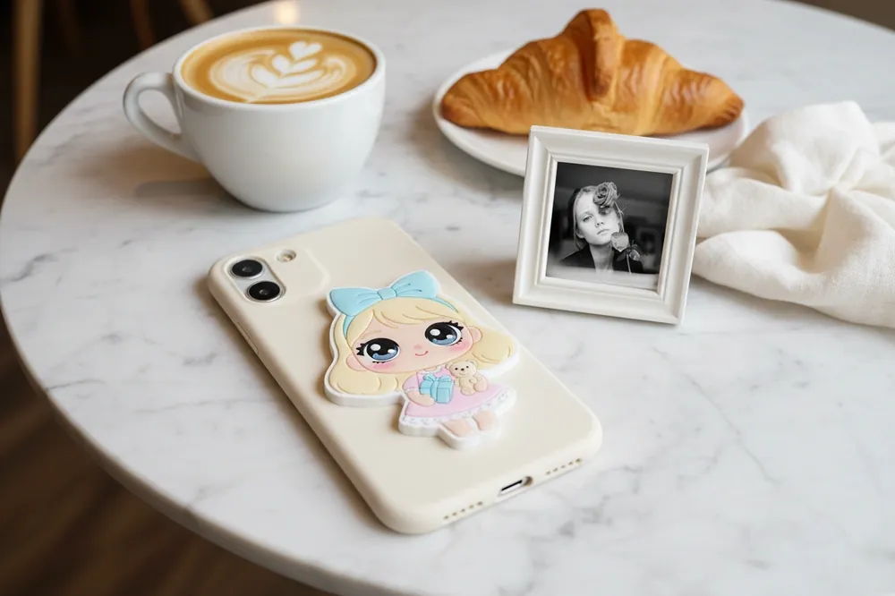 Custom baby shower phone charm keepsake