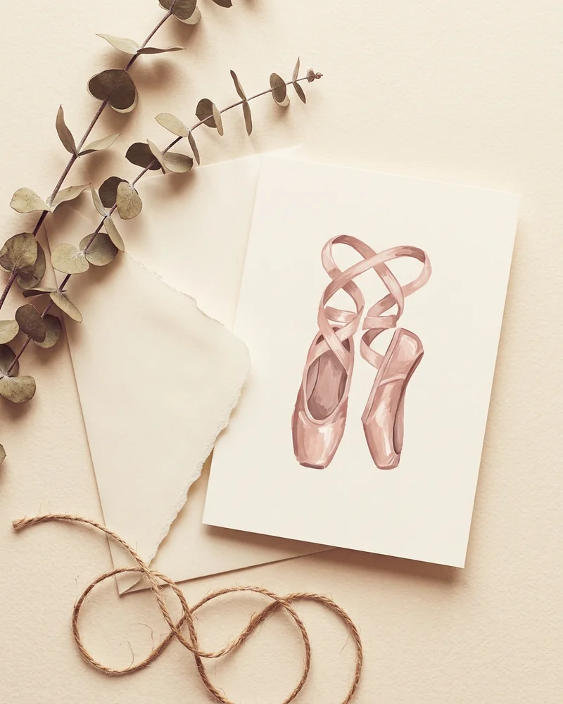 Pointe shoe greeting card