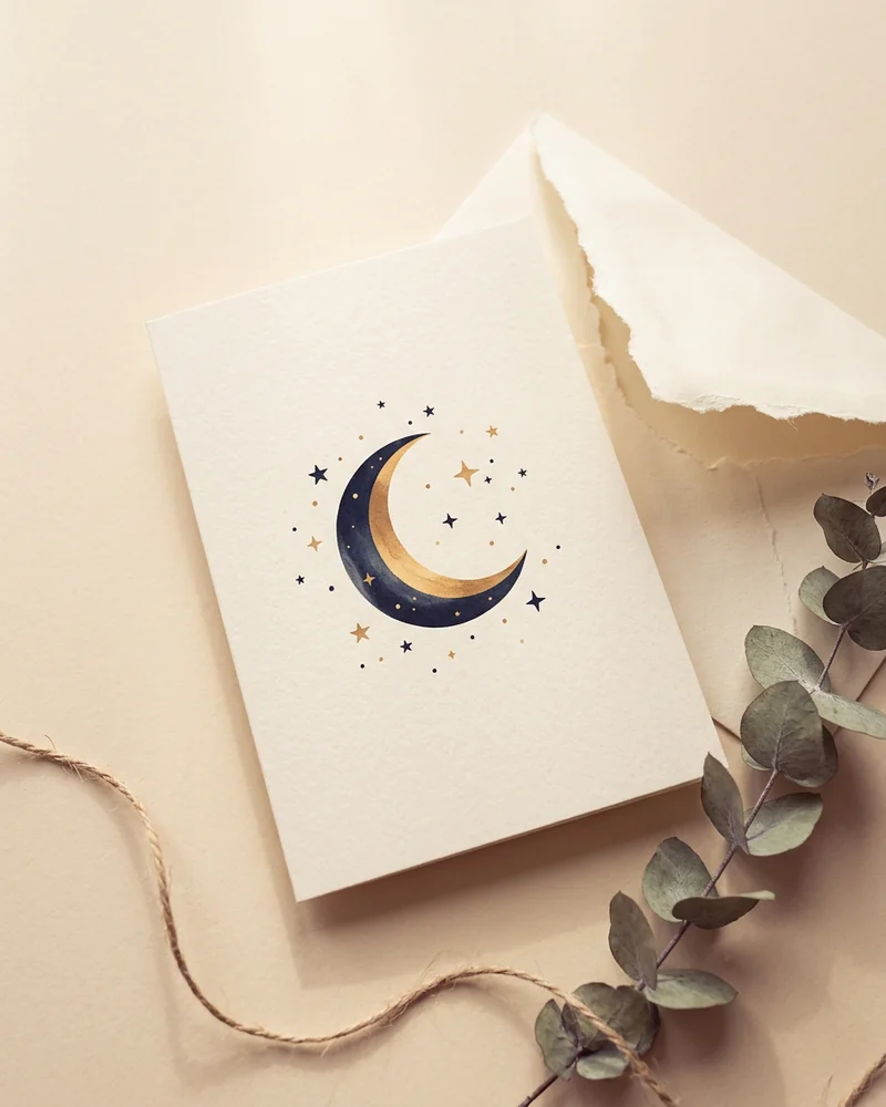 Celestial moon card