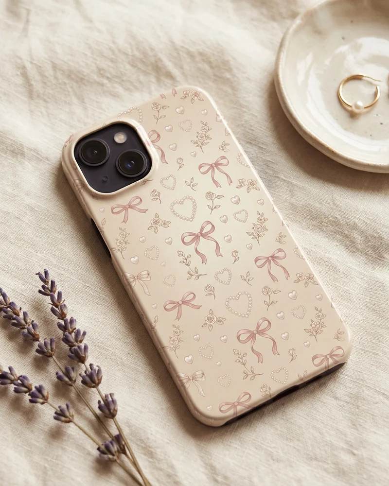 Pearl hearts phone case