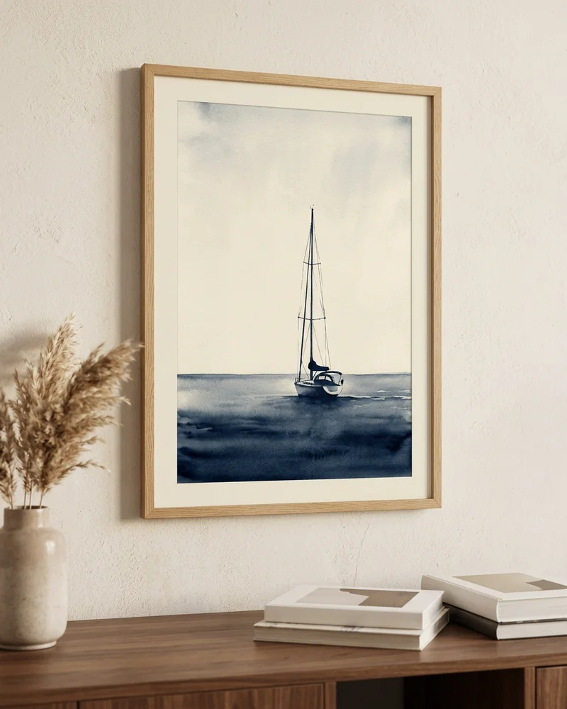 Coastal sailboat poster