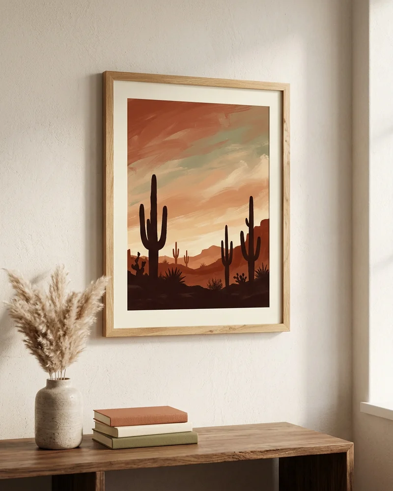 Desert sunset poster