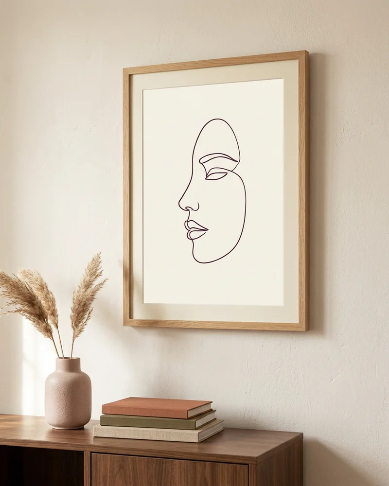 Custom one-line portrait poster