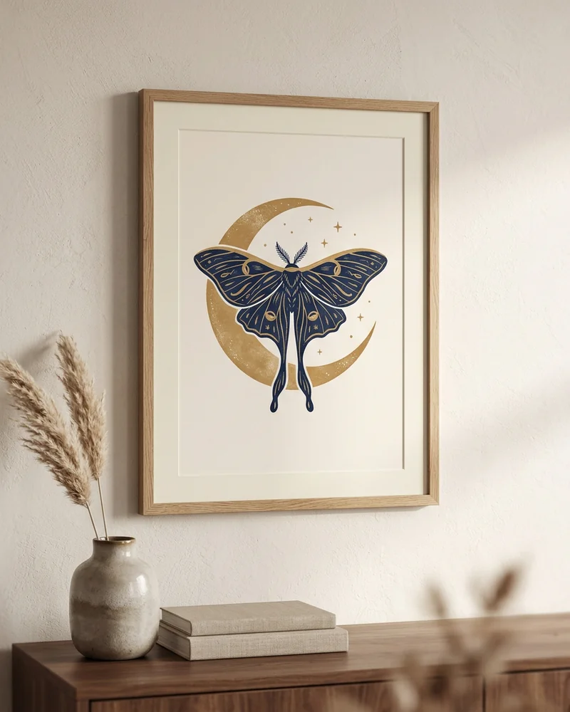 Painted moth celestial poster
