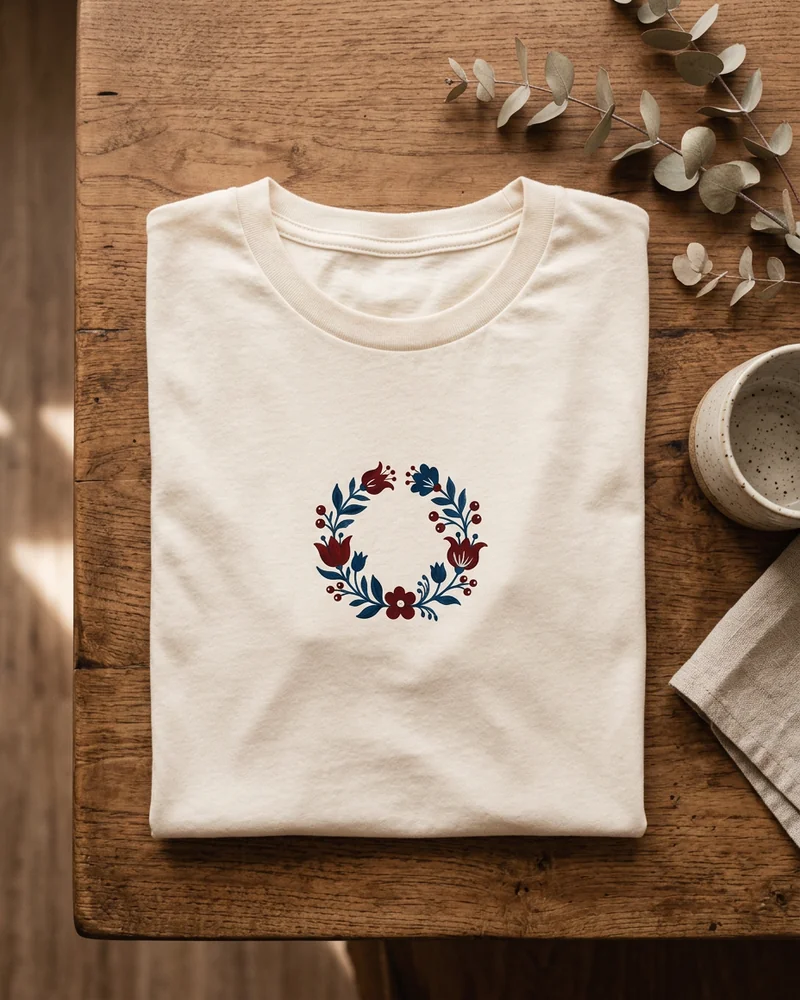 Scandi folk wreath tee