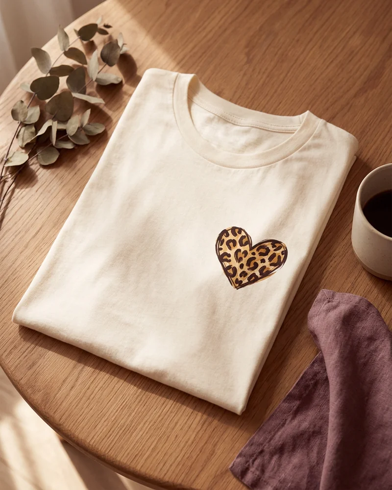 Leopard heart tee