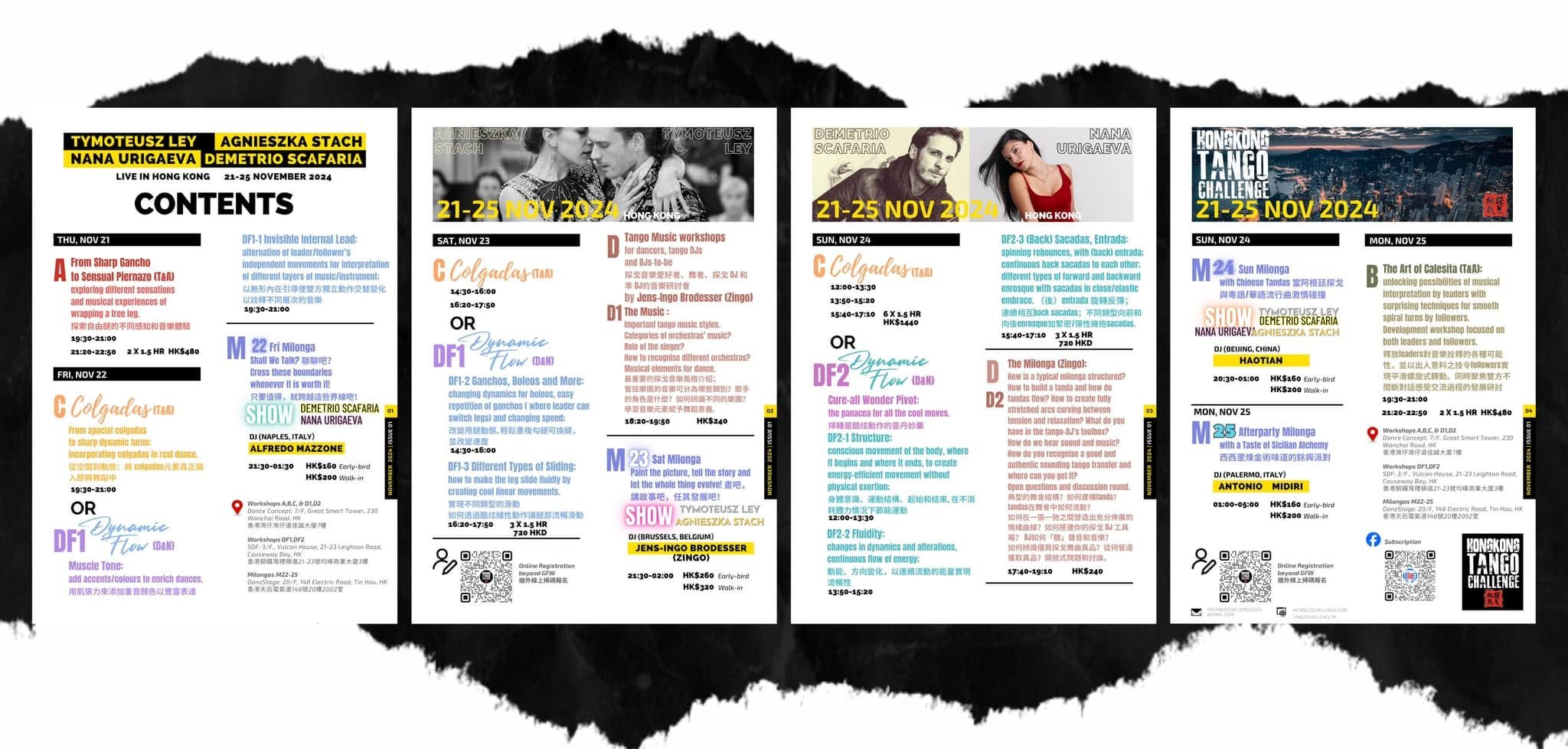 Full program: all four pages at a glance