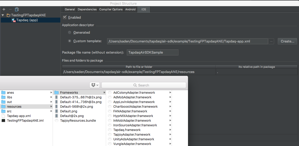 How to add frameworks and resources to your project