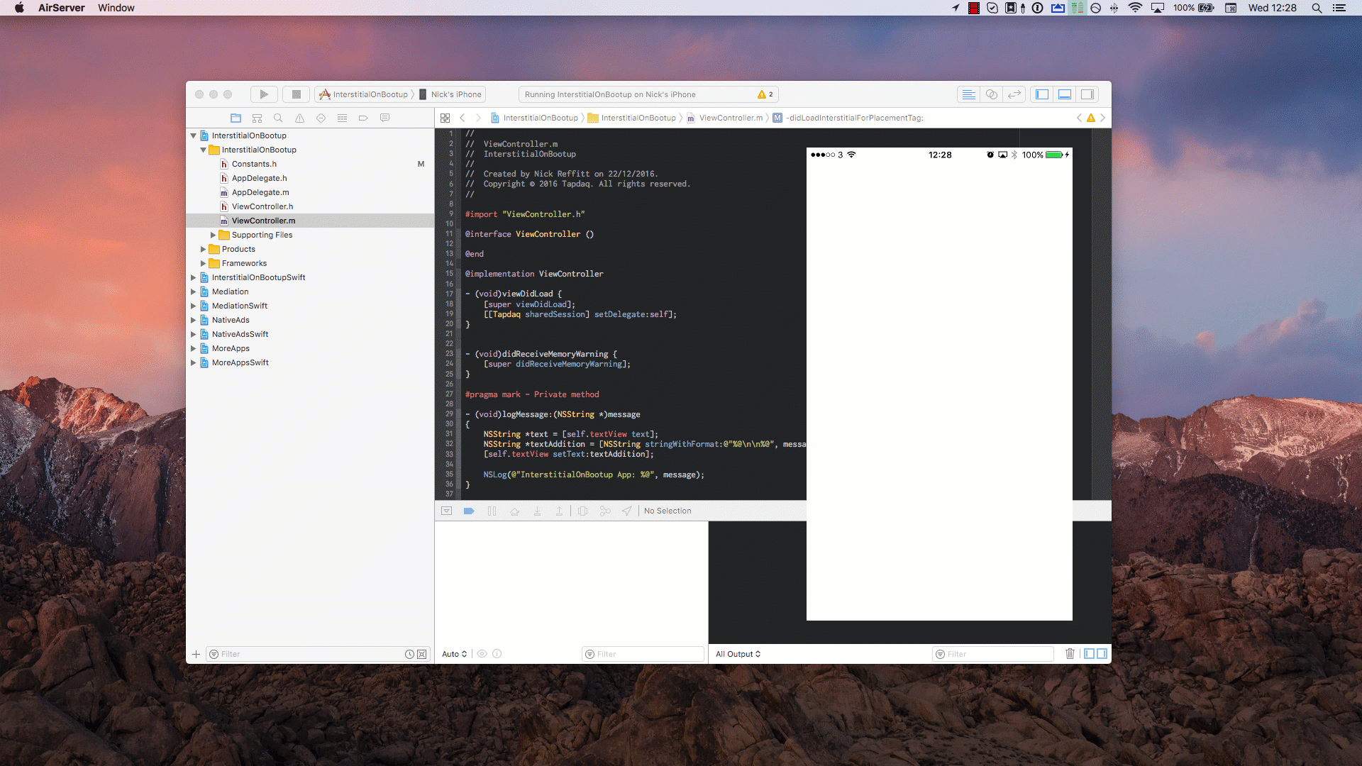 Interstitial on Bootup