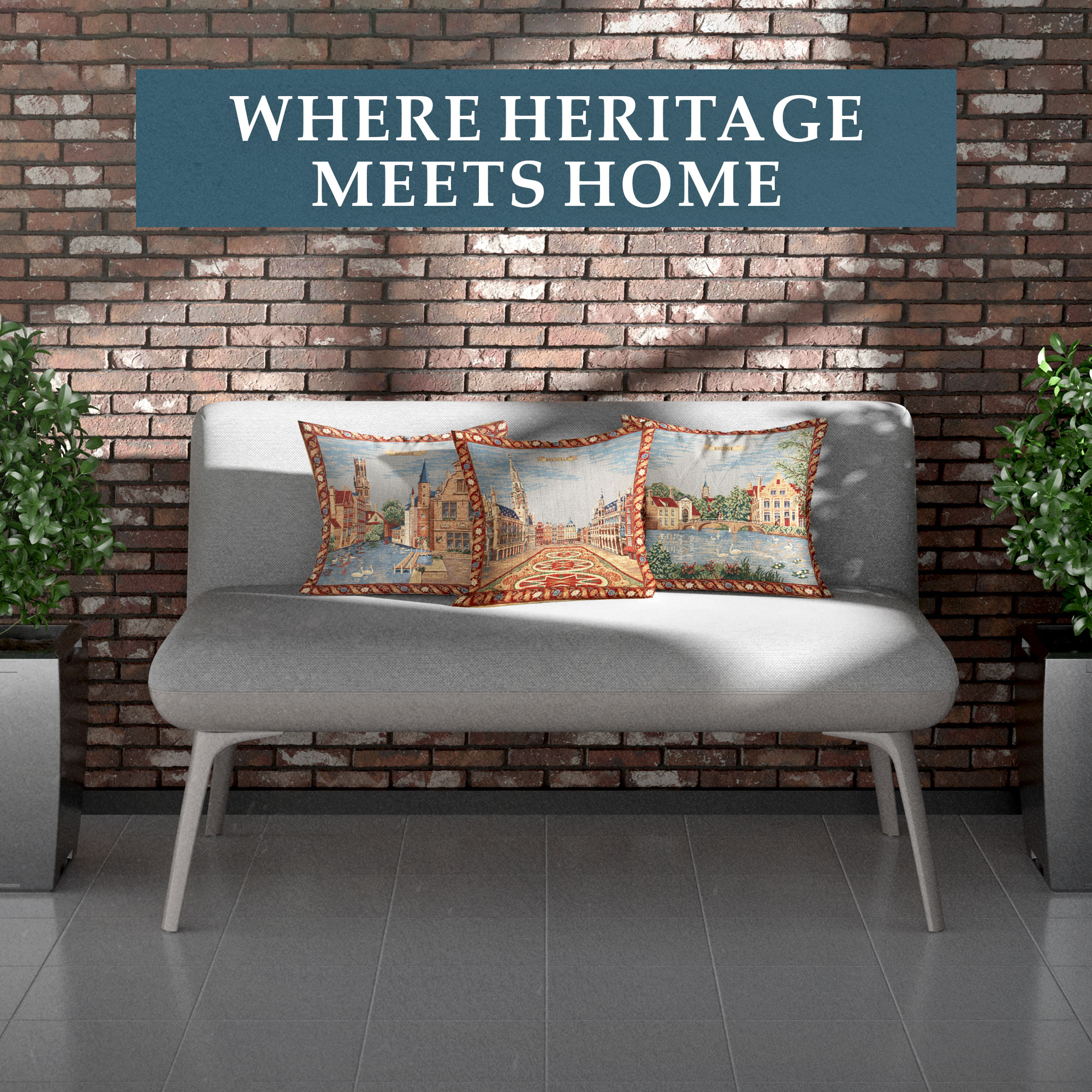 Brussel,European Cushion Cover, 18 in. x 18 in.,Cotton/Wool/Viscose, by Charlotte Home Furnishings