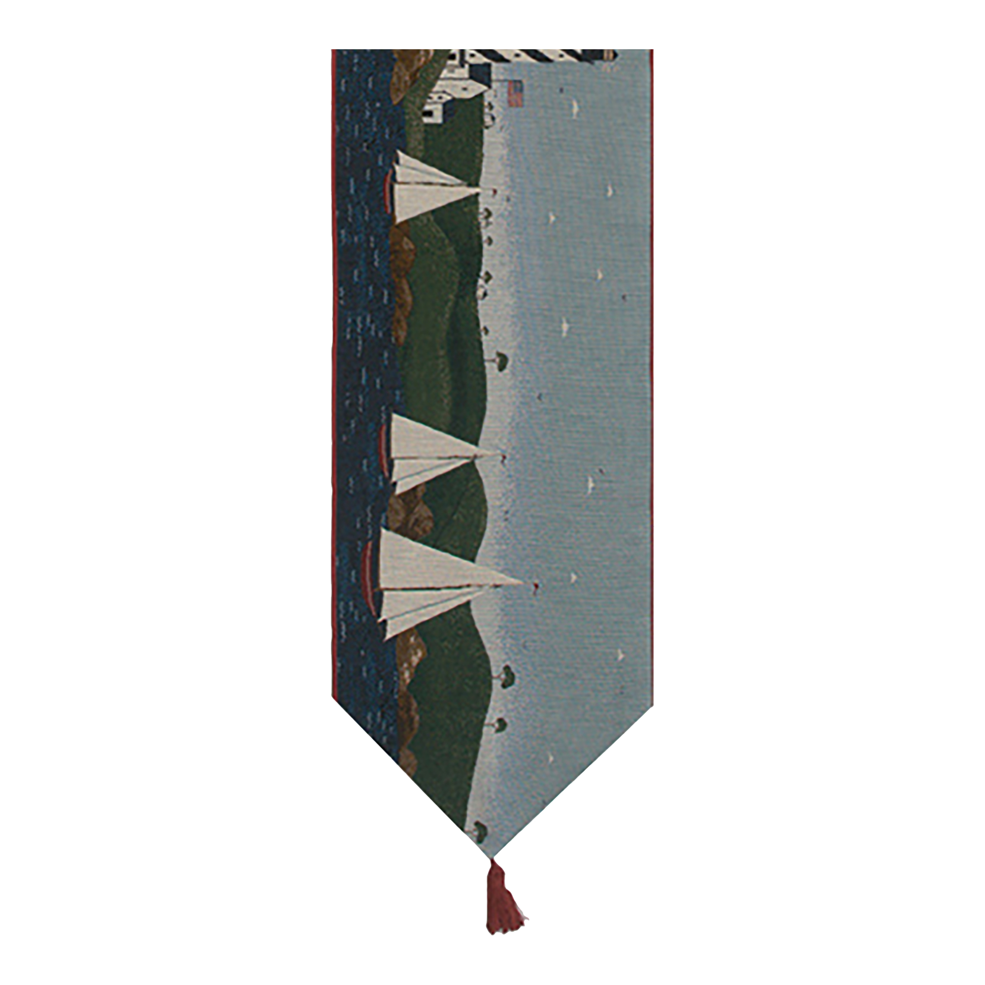 Coastal Breeze I Jacquard Woven Table Runner 72x13 Inch Nautical Seaside Dining Decor