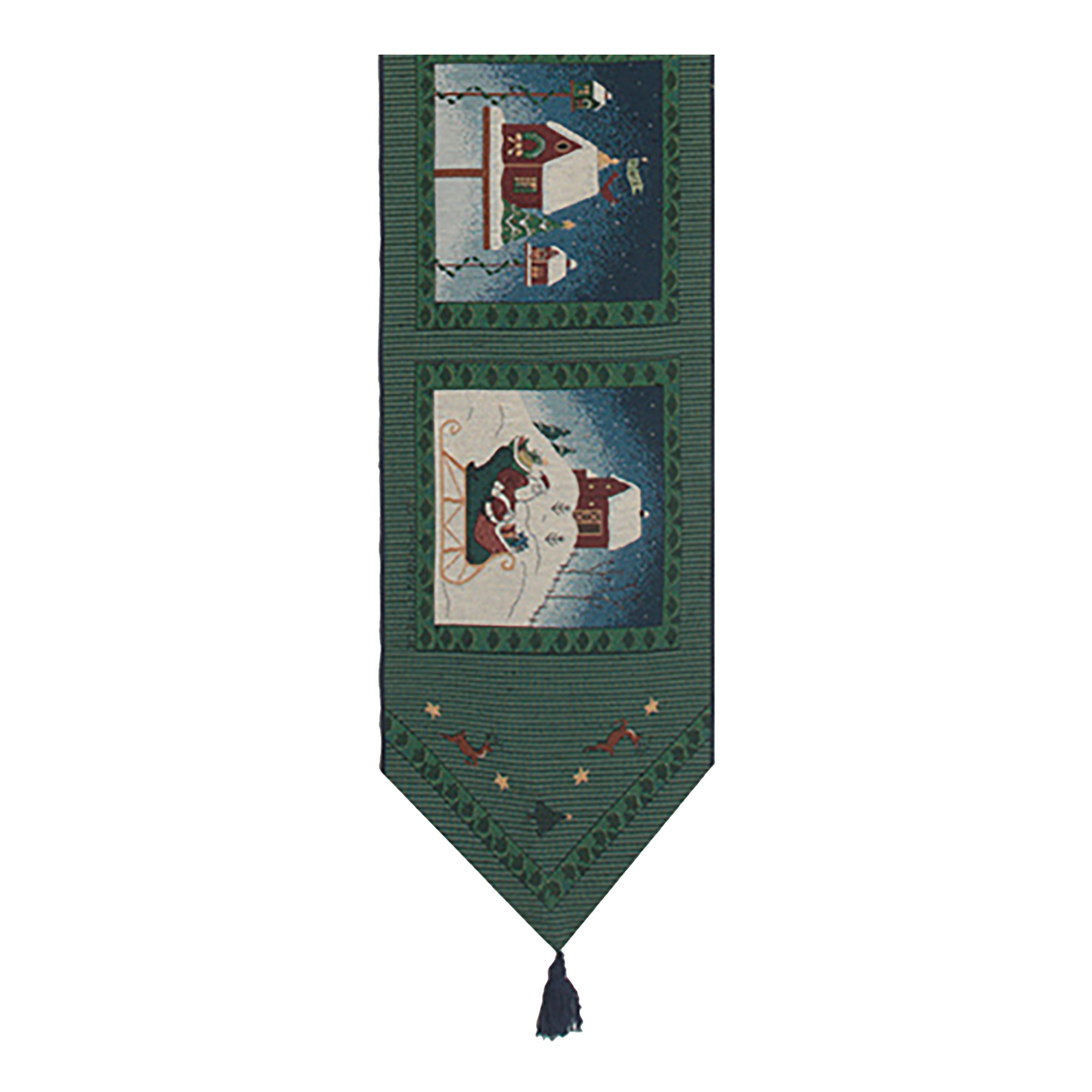 Christmas Collage I Jacquard Woven Table Runner 72x13 Inch Holiday Dining Table Decor