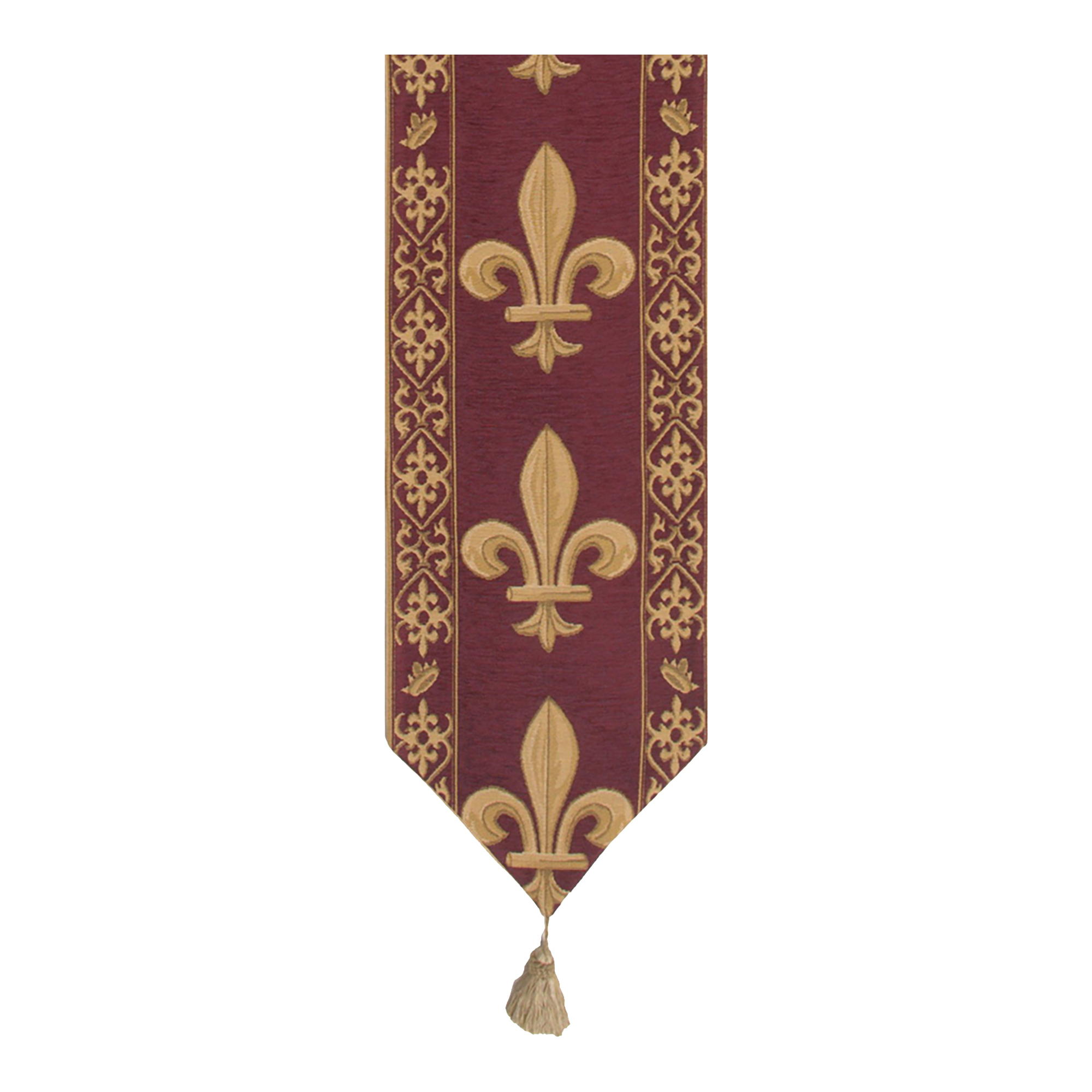 Fleur de Lys Red IV Belgian Table Runner