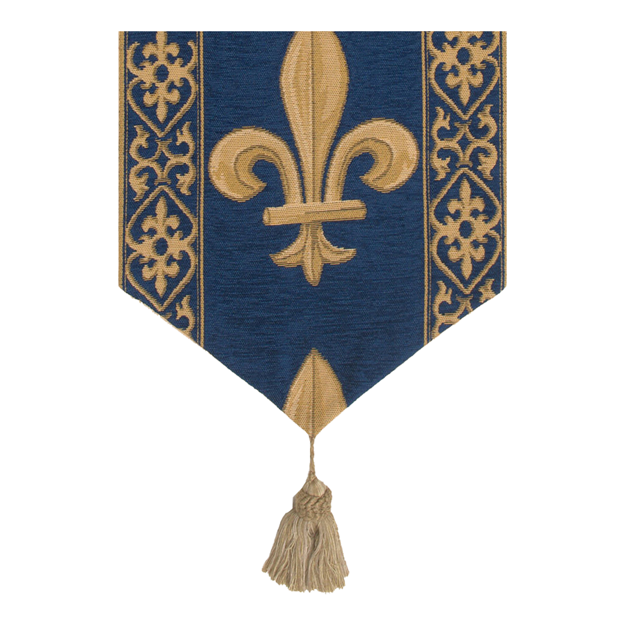 Fleur De Lys Blue VII Belgian Table Runner