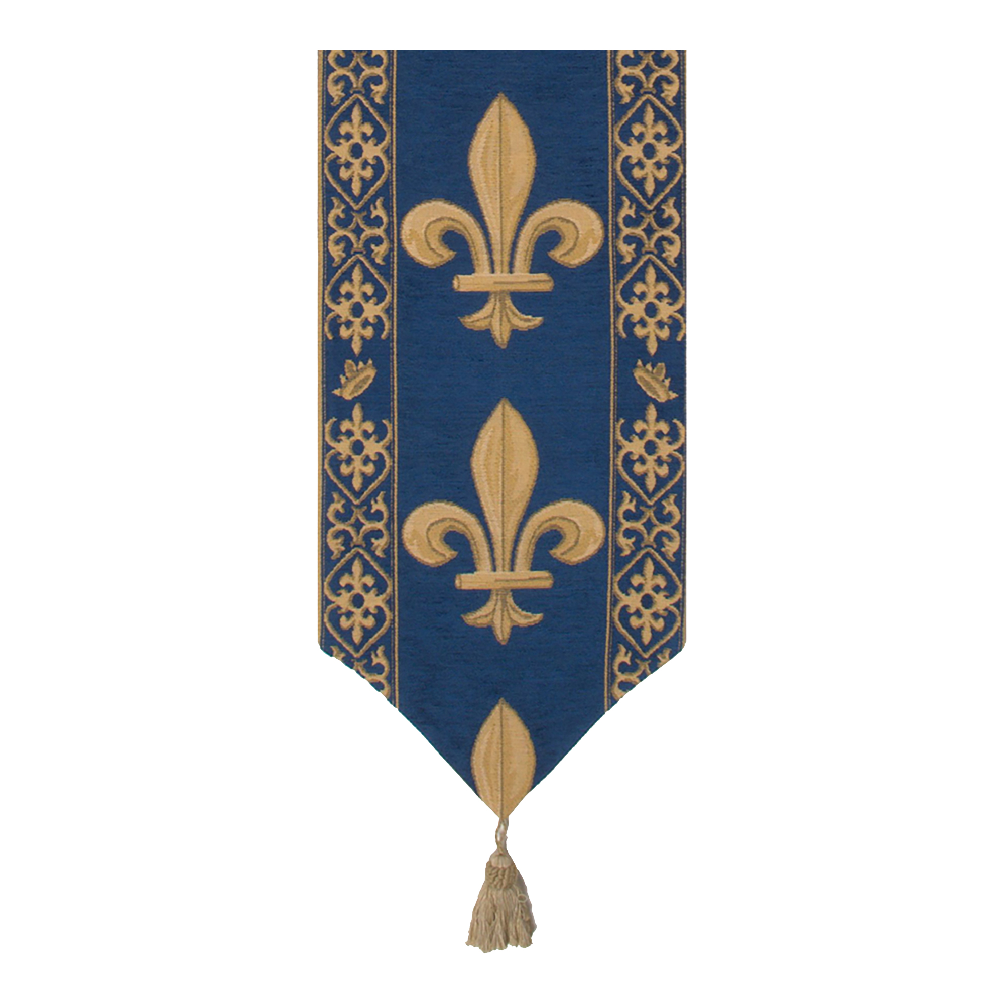 Fleur de Lys Blue VI Belgian Table Runner