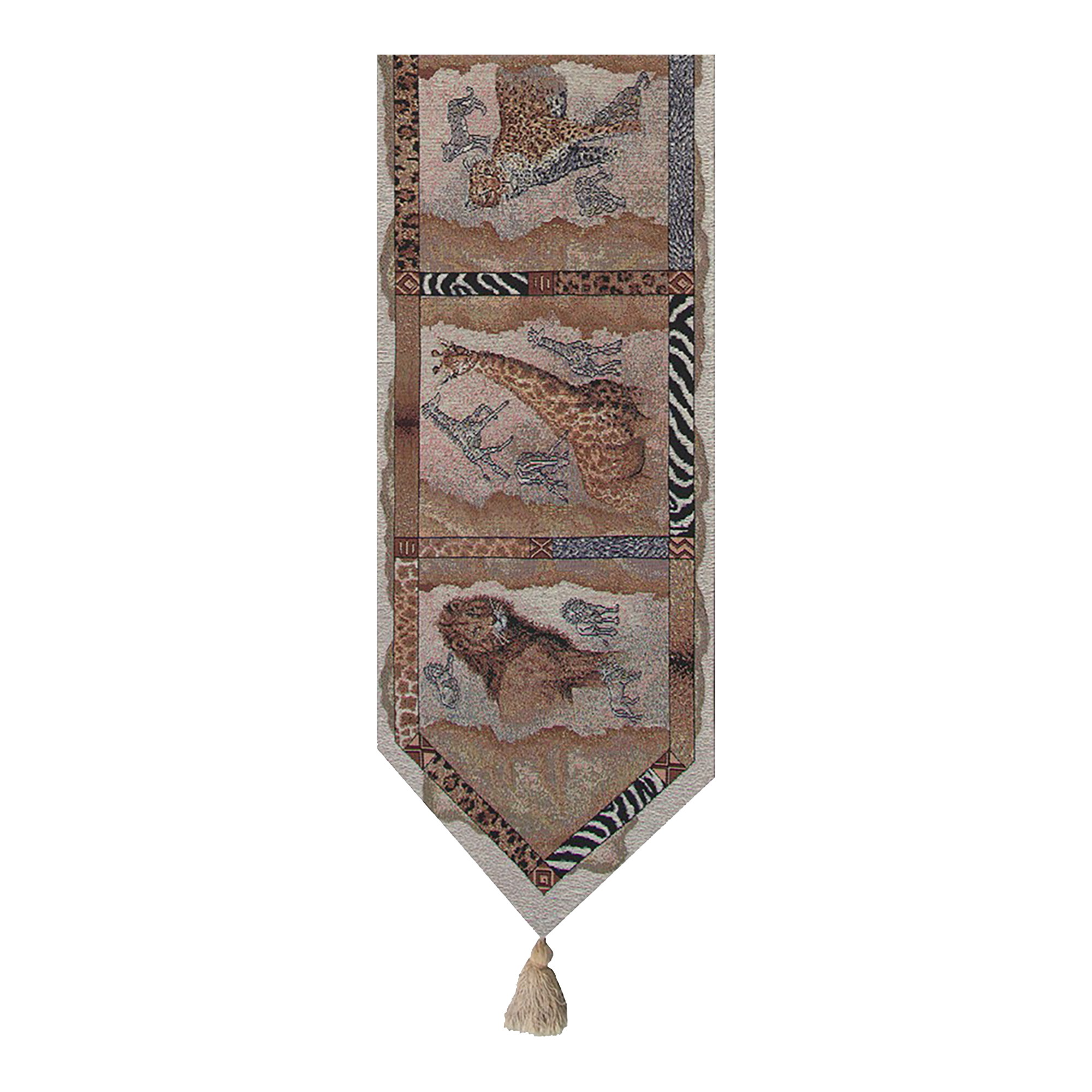 Safari Animals I with Beige Tassel Table Mat