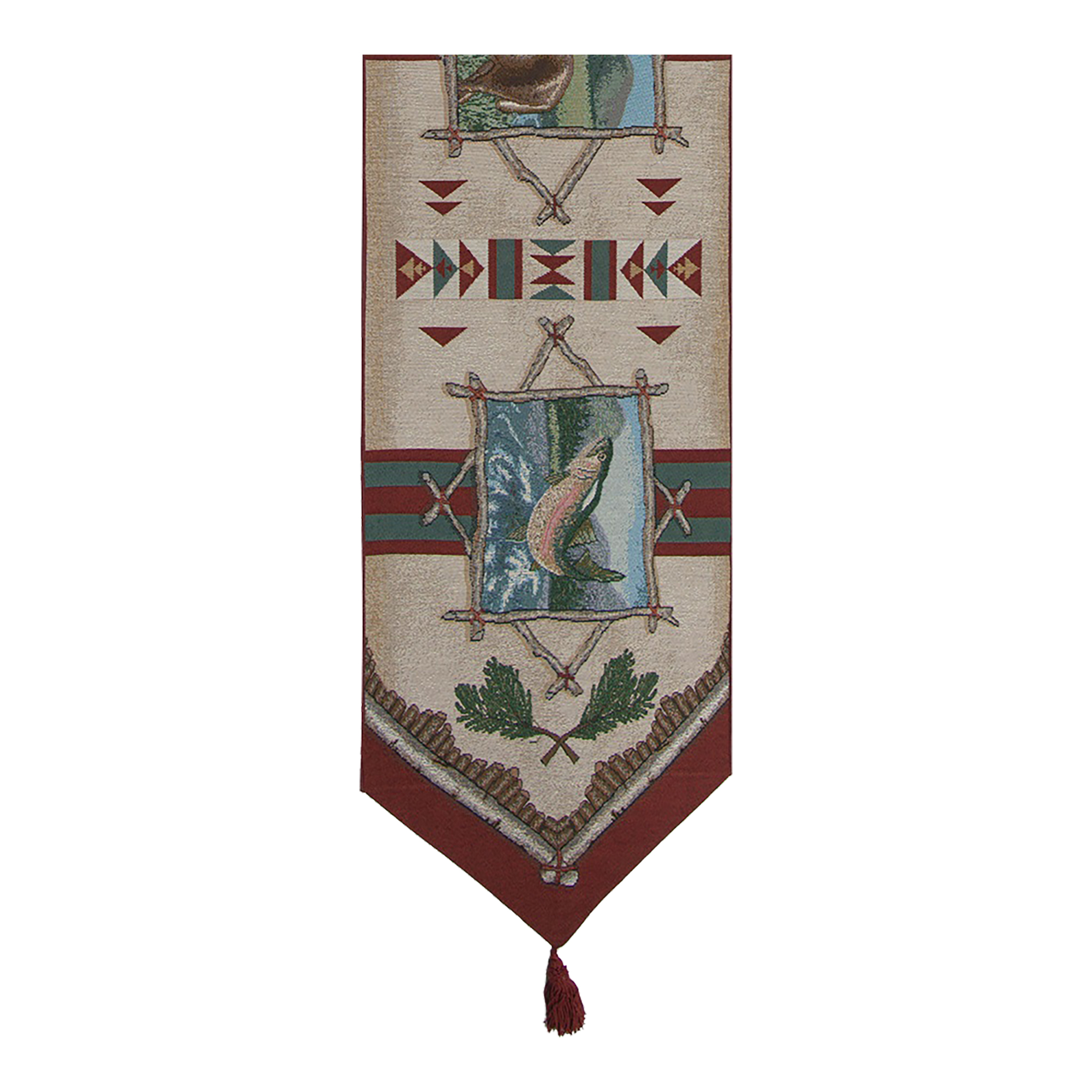 Rustic Retreat with Red Tassels Table Mat