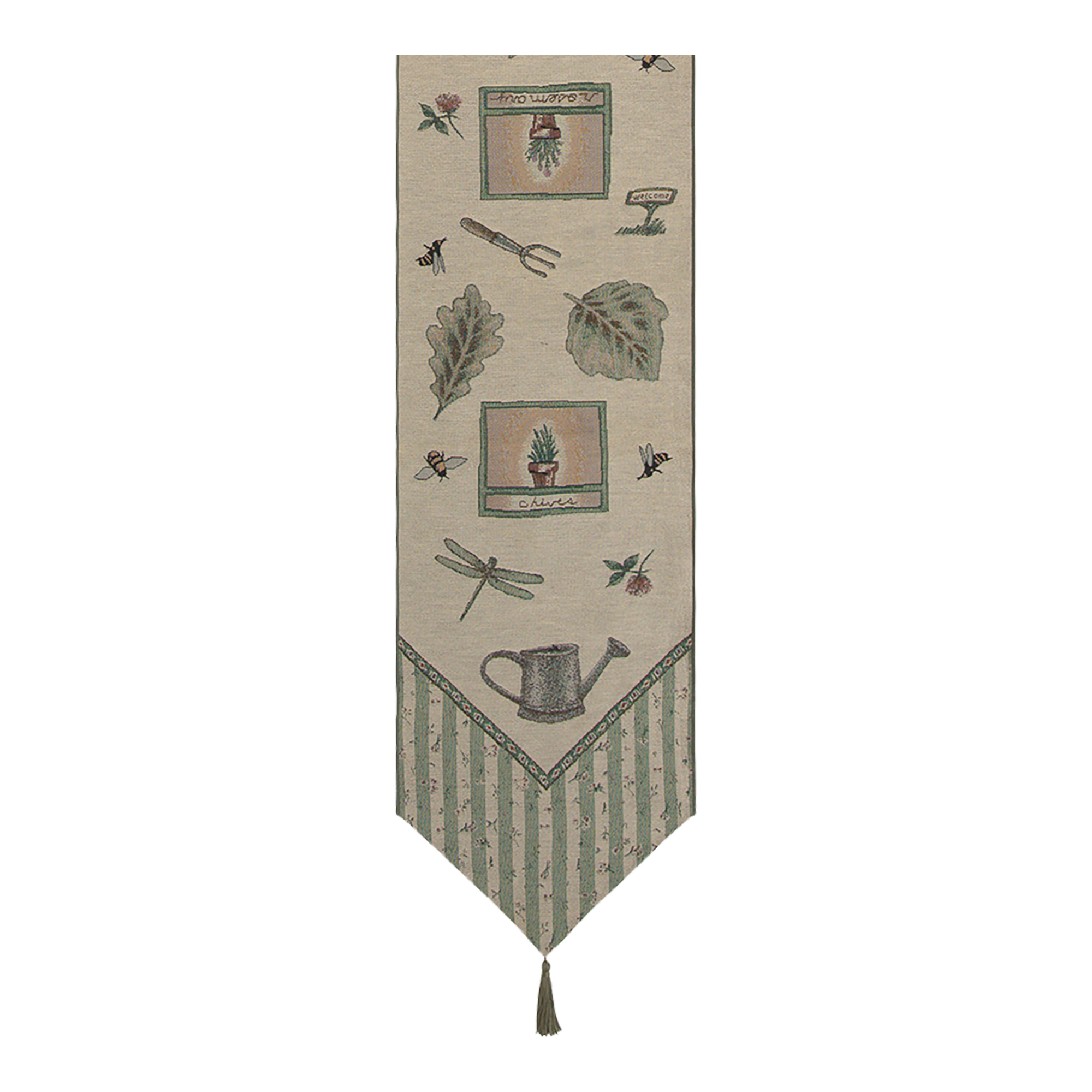 Garden Elements Large with Green Tassel Table Mat