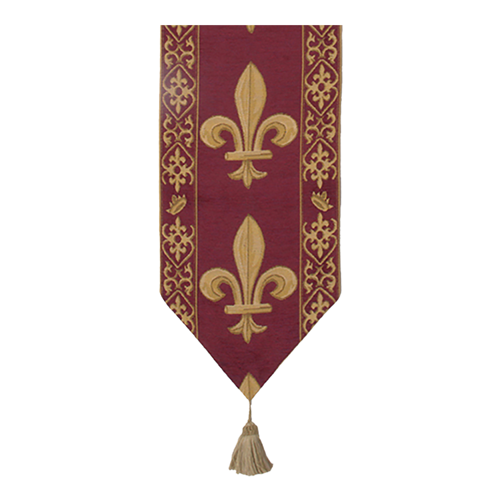 Fleur de Lys Red TR Belgian Table Runner