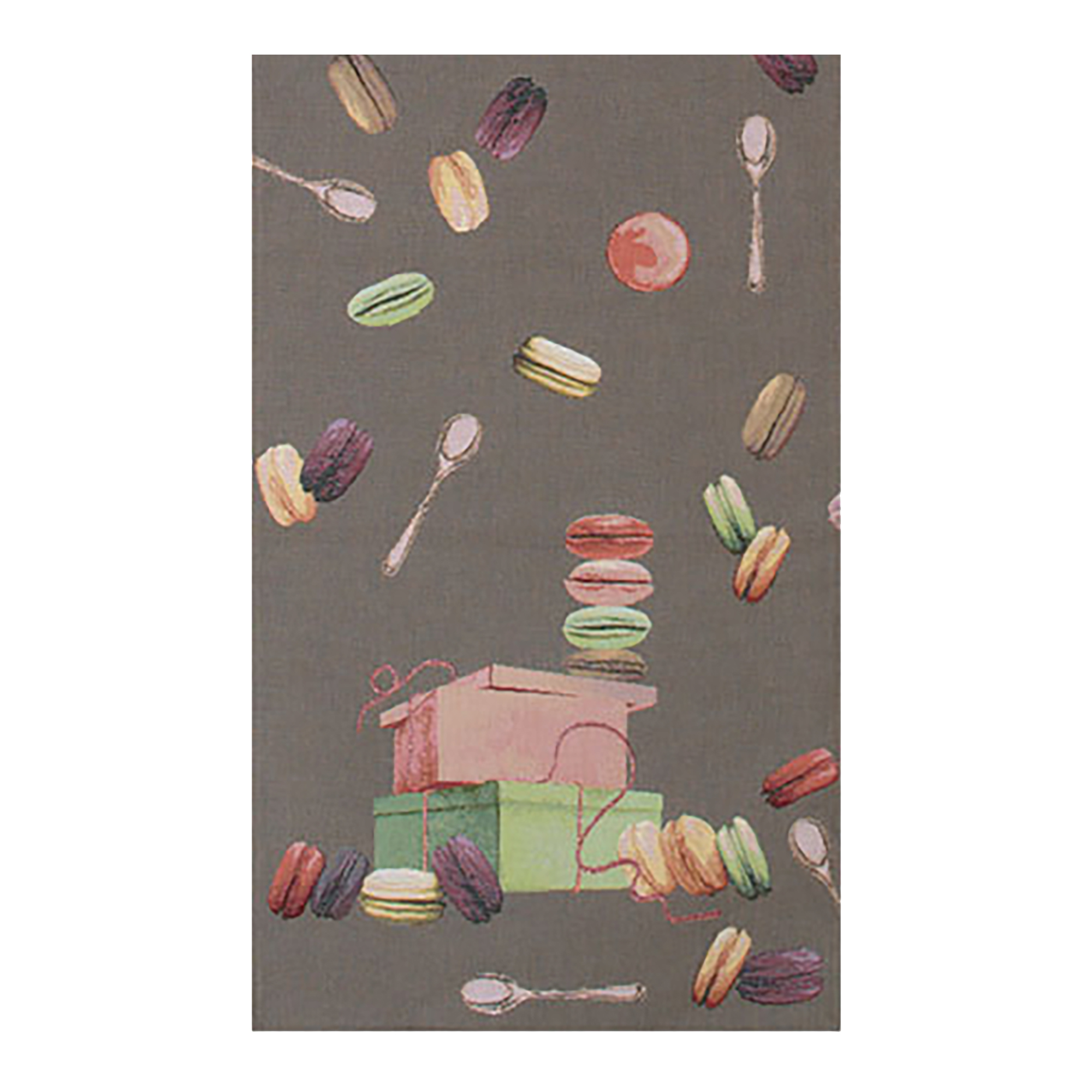 Macaroons Grey French Table Mat - 19 in. x 71 in. Cotton by Charlotte Home Furnishings Inc