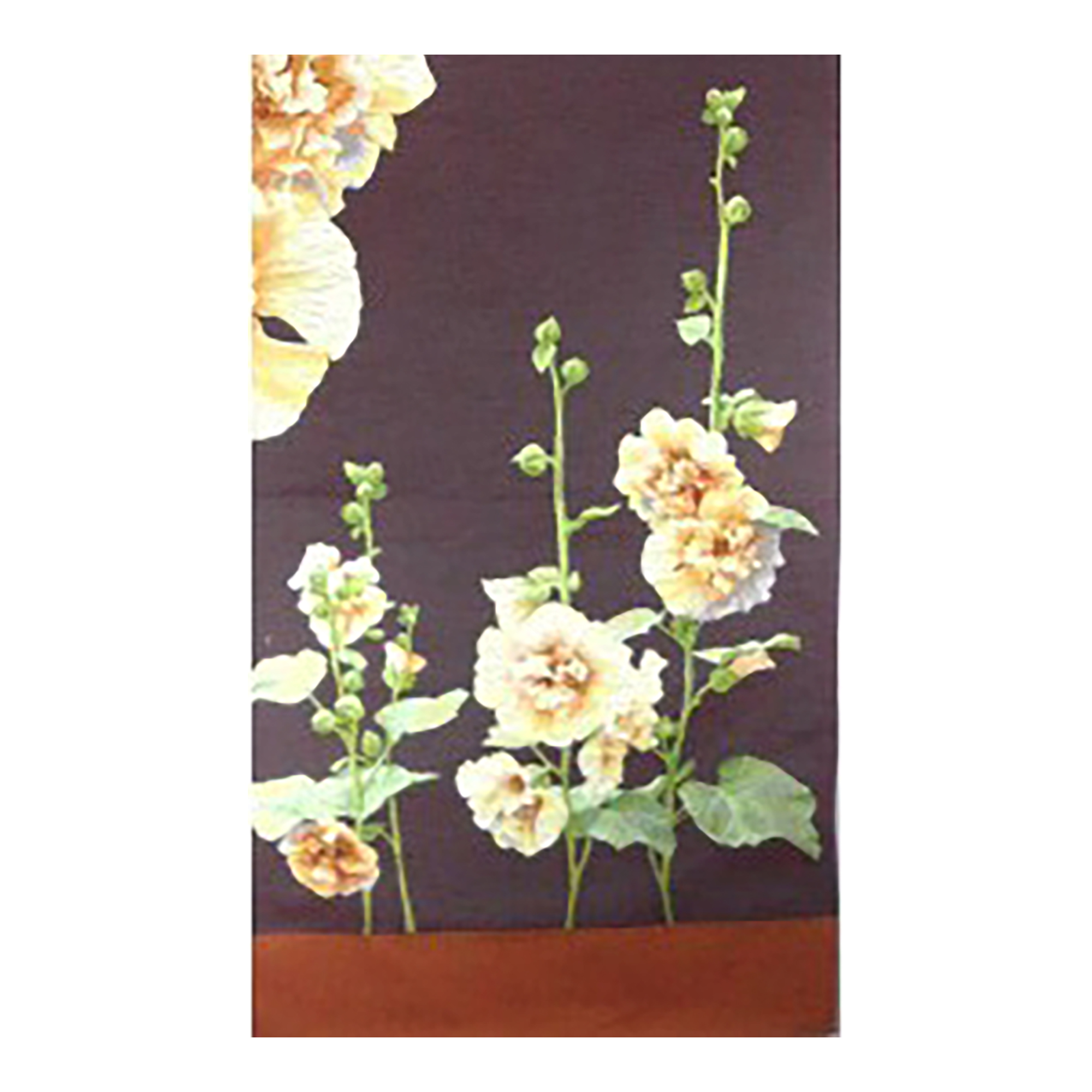 Pink Hollyhocks Grey French Table Mat