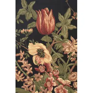 Century Floral Black Belgian Tapestry Wall Hanging - 27 in. x 36 in. Cotton/Vicose/Polyester by Jan Brueghel de Velours