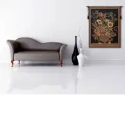 Century Floral Black Belgian Tapestry Wall Hanging | Life Style 1