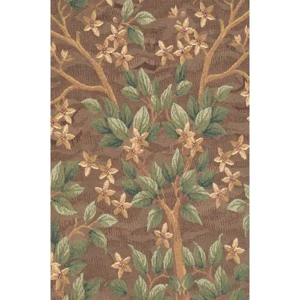 Tree of Life Brown I Belgian Tapestry Wall Hanging | Close Up 2