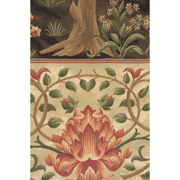 Tree Of Life Brown II Belgian Tapestry Wall Hanging - 56 in. x 72 in. Cotton by William Morris | Close Up 2