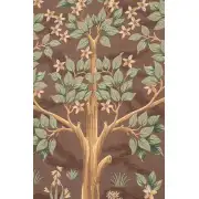 Tree Of Life Brown III Belgian Tapestry Wall Hanging - 55 in. x 73 in. Cotton by William Morris | Close Up 2