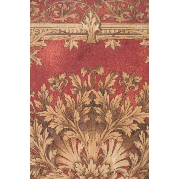 Les Rosaces in Red French Wall Tapestry | Close Up 2