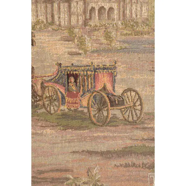 Verdure Chateau Carriage French Wall Tapestry - 19 in. x 28 in. Cotton/Viscose/Polyester by Charlotte Home Furnishings | Close Up 2