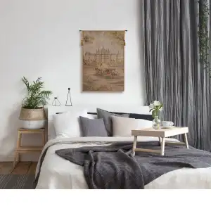 Verdure Chateau Carriage French Wall Tapestry - 19 in. x 28 in. Cotton/Viscose/Polyester by Charlotte Home Furnishings Inc